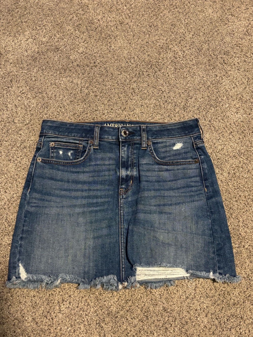 American Eagle Outfitters Dark Blue and Light Blue Stretch Jeans